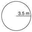 What is the area of the following circle? [Shoutout: scsb17hm] 153.86 m2 38.47 m2 21.98 m-example-1