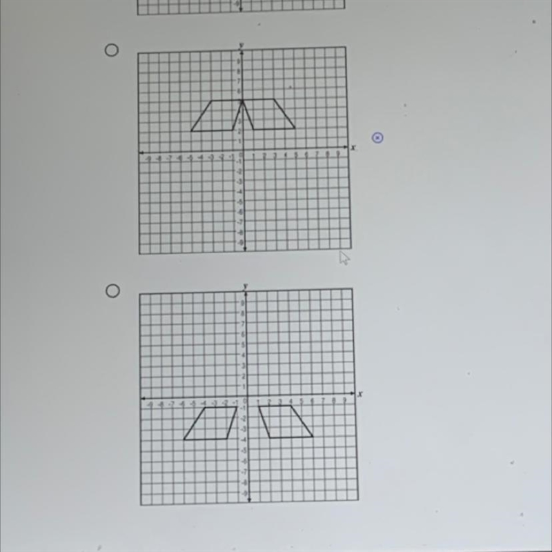 Which graph shows a figure and its image after a translation?-example-1