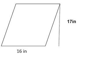 Find the area of the given parallelogram. A.128 sq in B.264 sq in C.276 sq in D.272 sq-example-1