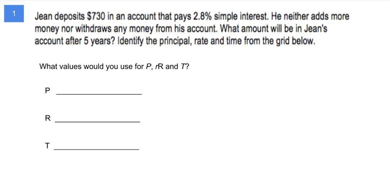 Jean deposits $730 in an account that pays 2.8% simple interest. He neither adds more-example-1