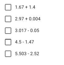 Select the TWO expressions that are greater than 3.-example-1