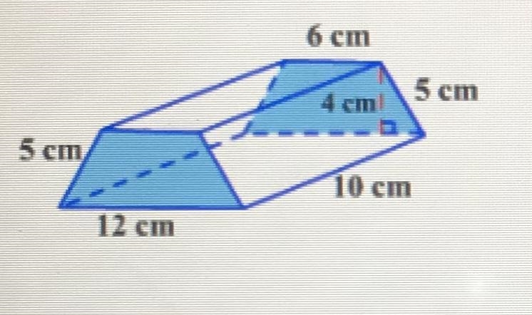 John is painting a set of toy blocks. How much paint will he need to paint this trapezoidal-example-1