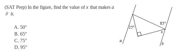 Find the value of x that make a parallel to b.-example-1