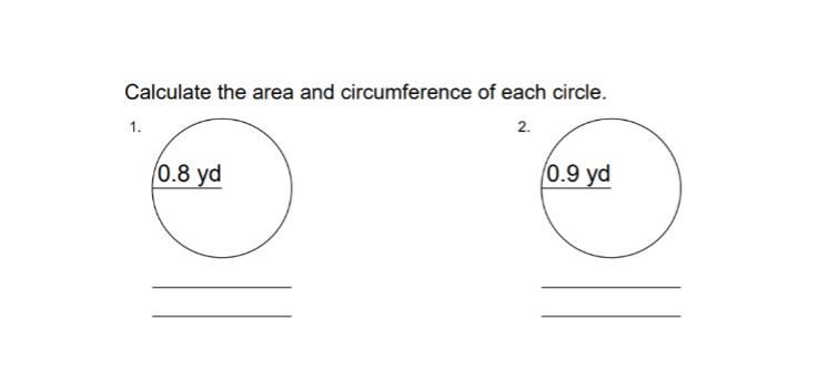 Calculate the area and circumference of each circle.-example-1