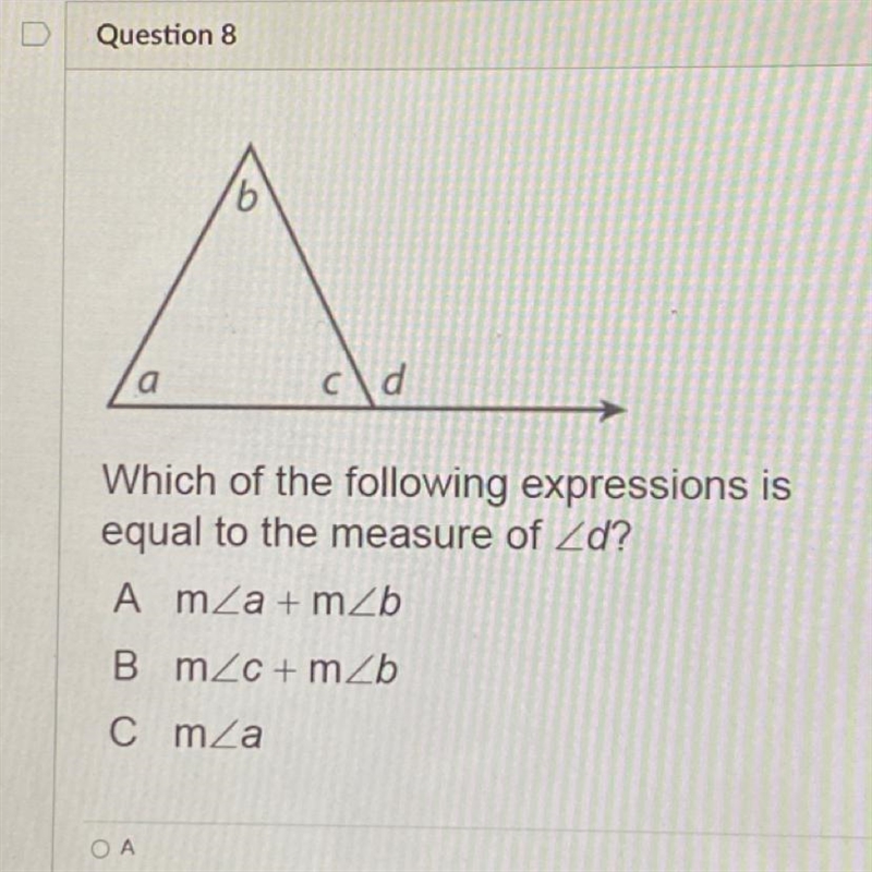 Which of the following expressions is equal to the measure of-example-1