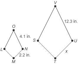 WILL GIVE BRIANLEIST DONT SCASM MEQuadrilaterals LMNO and STUV are similar. What is-example-1