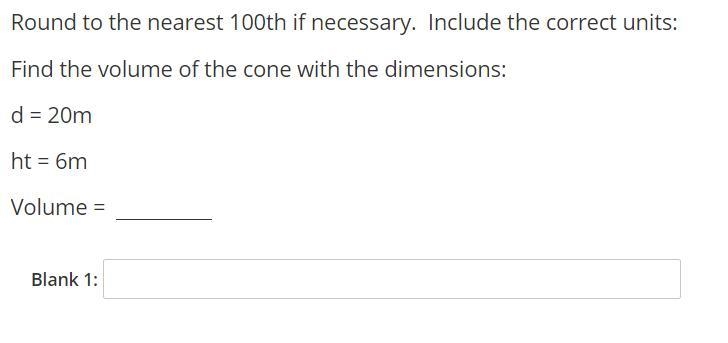 Find the volume of the cone:-example-1