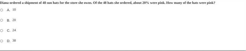 Diana ordered a shipment of 48 sun hats for the store she owns. Of the 48 hats she-example-1