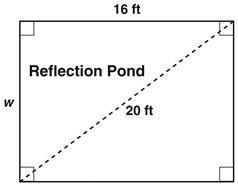 A rectangular reflection pond in a park is 16 feet long. The maintenance crew placed-example-1