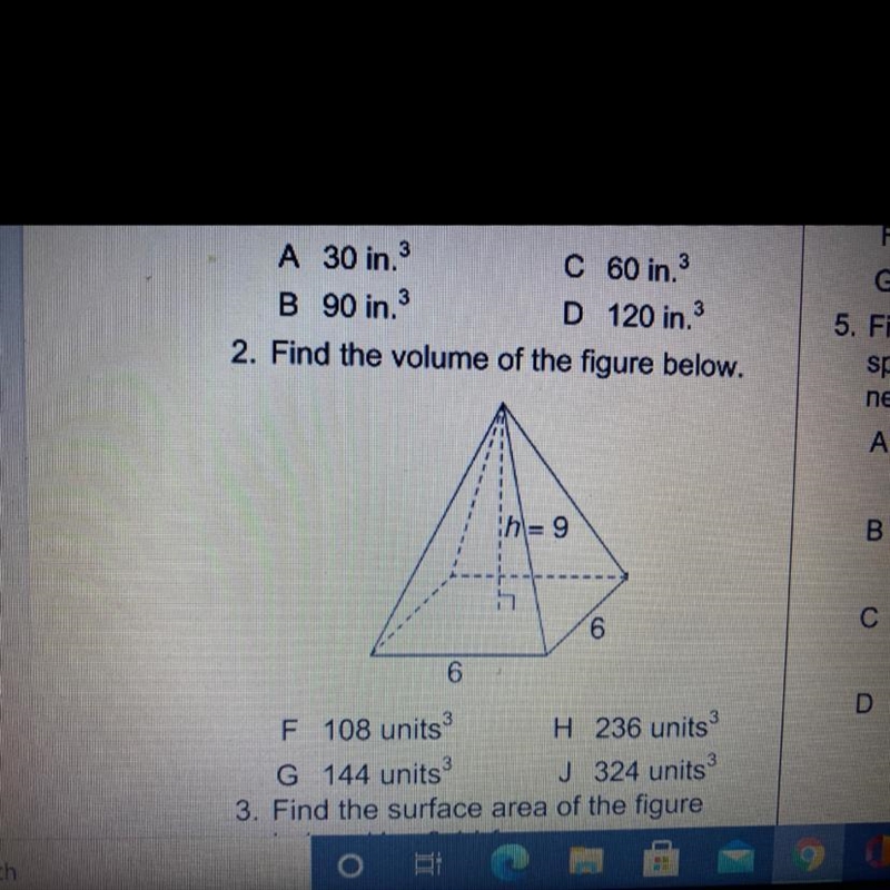 Fine the volume of the figure below-example-1