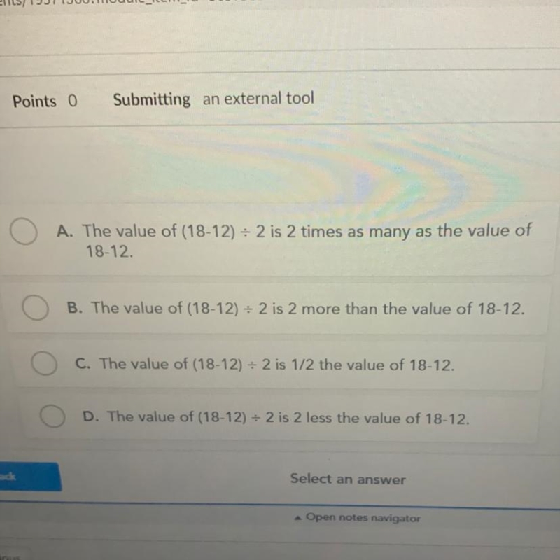 How does teh value of (18-12) divided by l2 compare to the value of 18-12?!?!?-example-1