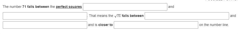 The number 71 falls between the perfect squares _________-example-1