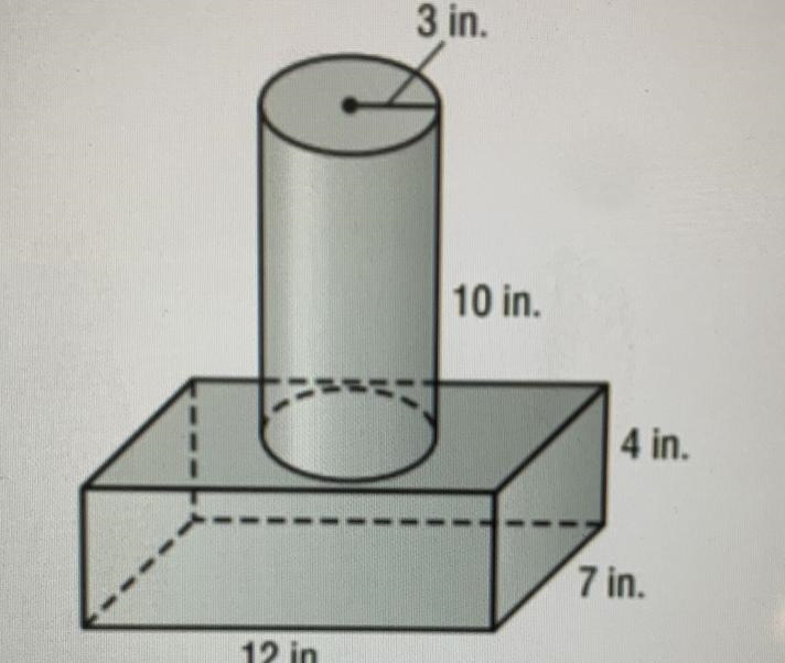 Find the volume of the composite solid below round your answer to the nearest tenth-example-1