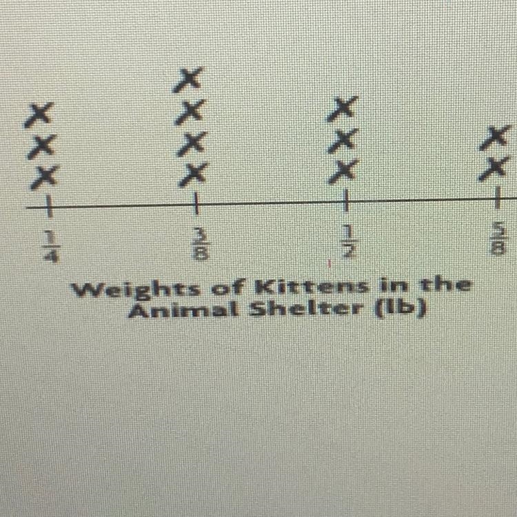 How many kittens weigh at least 3/8 of a pound?!?! A.12 B.9 C.7 D.4 Pls help I’m in-example-1