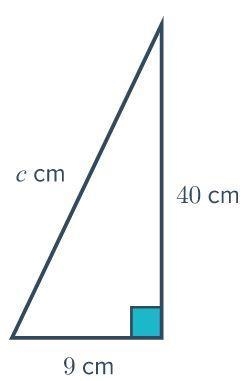 42. Calculate the value of c in the triangle below.-example-1