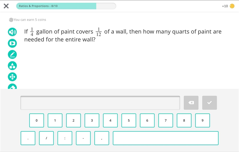 If 14 gallon of paint covers 1/12 of a wall, then how many quarts of paint are needed-example-1