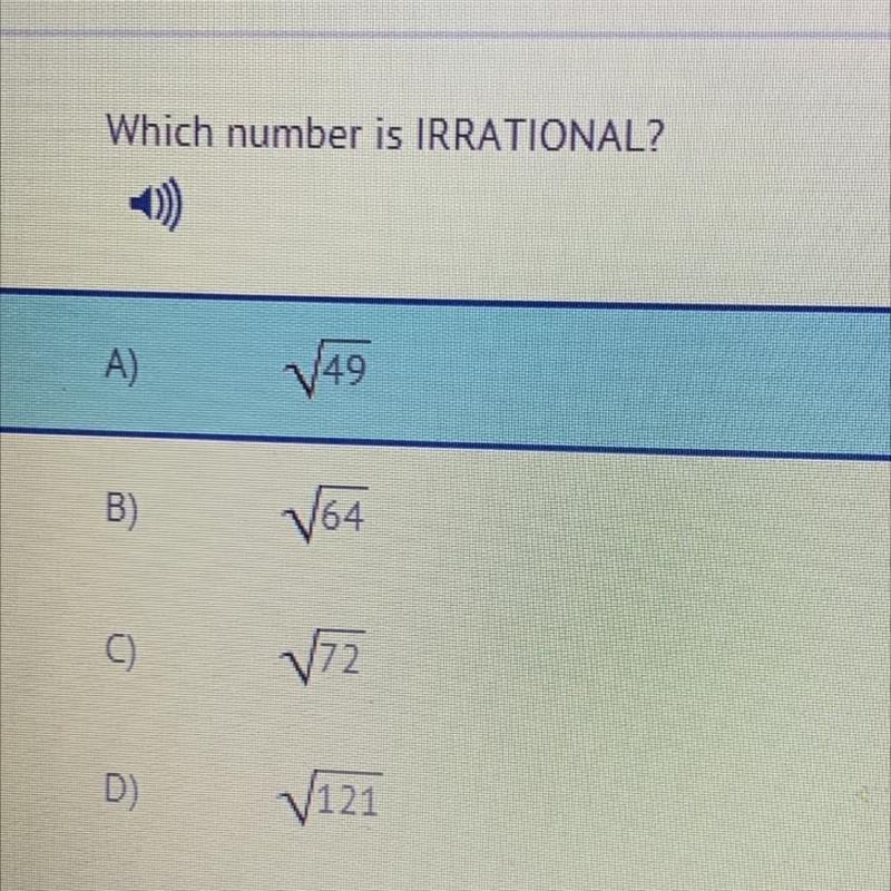 Which number is IRRATIONAL?-example-1