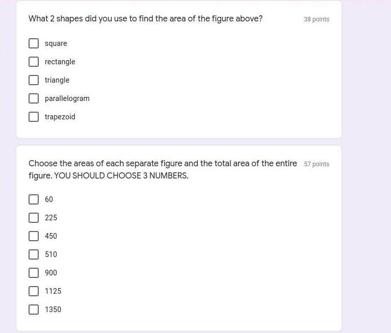 What 2 shapes did you use to find the area of the figure above? What is the area of-example-2