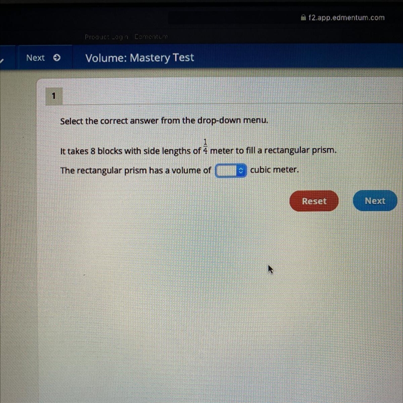 Select the correct answer from the drop-down menu. It takes 8 blocks with side lengths-example-1