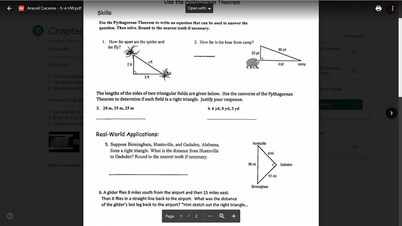 How far apart are the spider and the fly and how far is the bear from camp? Number-example-1