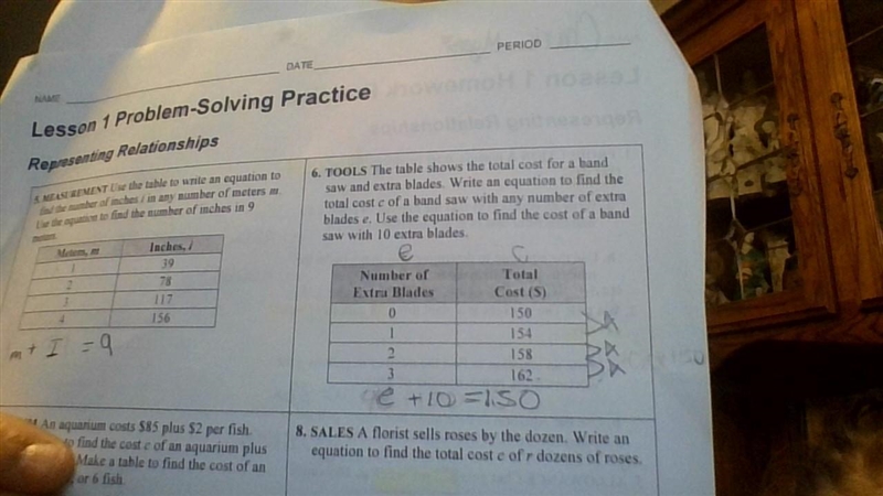 I don't understand how to make the equation on number 6 PLZ help-example-1