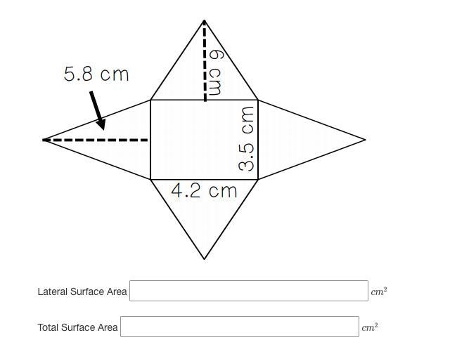 Determine the lateral and total surface area of the pyramid.-example-1