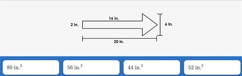 What is the area of the arrow shown?-example-1