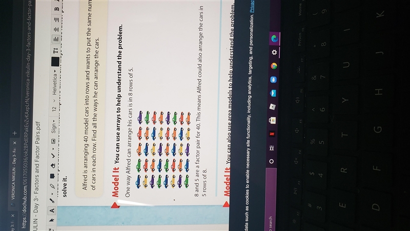 What are two more ways to arrange the cars into even rows?-example-1