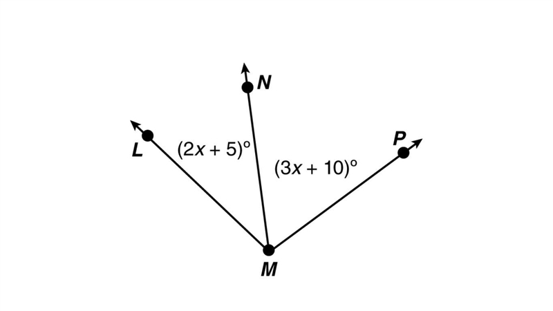 In the figure below, m∠LMP = 100°. screenshot What is the value of x? a. 61 b. 39 c-example-1