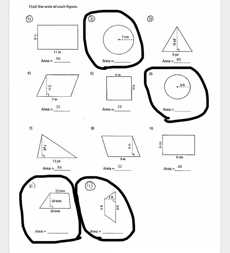 Please help... Will someone please help on the questions circled in black...-example-1