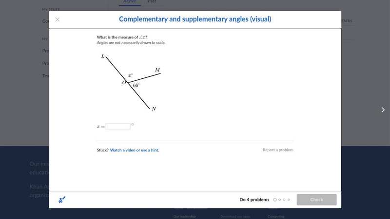 What is the measure of ∠x-example-1