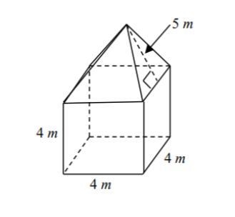 What is the surface area of the figure below? A. 120 m² B. 126 m² C. 140 m² D. 156 m-example-1