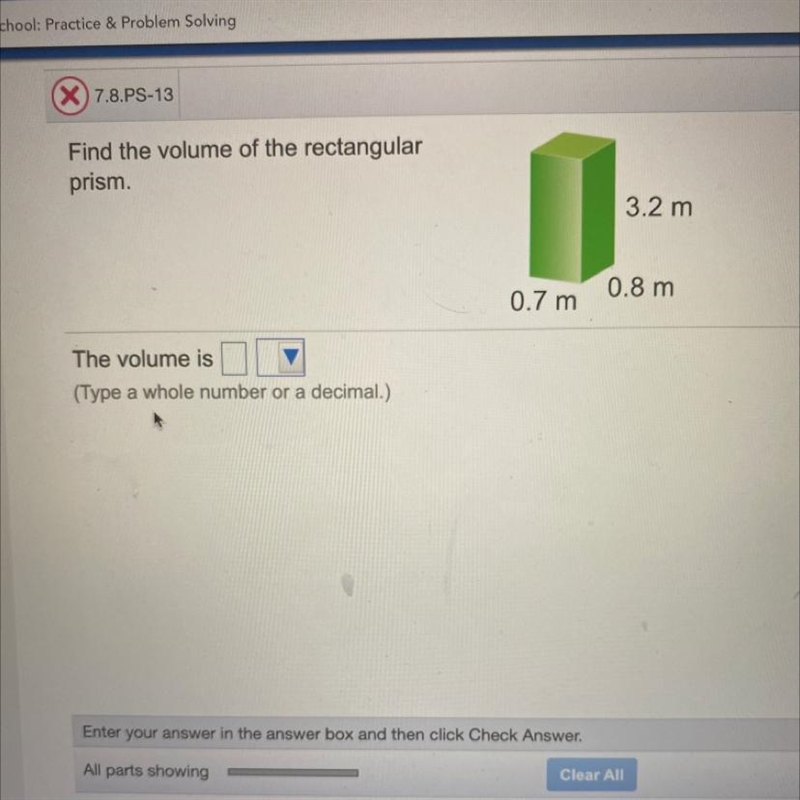 Find the volume of the rectangular prism Please help! Due by 12:00 am!-example-1