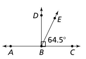 In the figure, what is m∠ABE? What is m∠DBE? PLz hurry, i'm giving 15 points to whoever-example-1