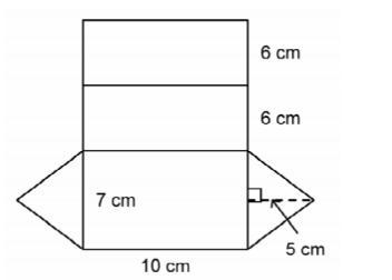 Calculate the total surface area of this net of a right triangular prism. A 225 cm-example-1