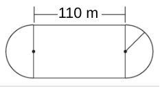 The diagram shows a track composed of a rectangle with a semicircle on each end. The-example-1