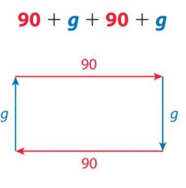 What expression can show the sum of the length for two adjacent sides of the rectangle-example-1