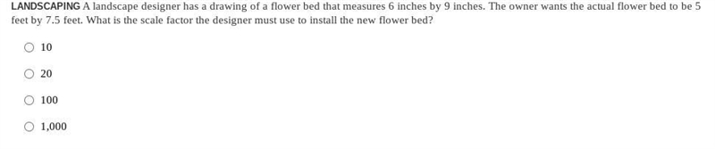 A landscape designer has a drawing of a flower bed that measures 6 inches by 9 inches-example-1