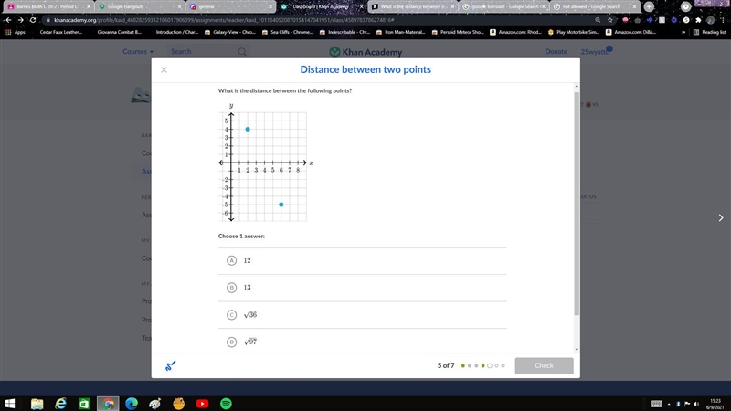 What is the distance between the following points?-example-1