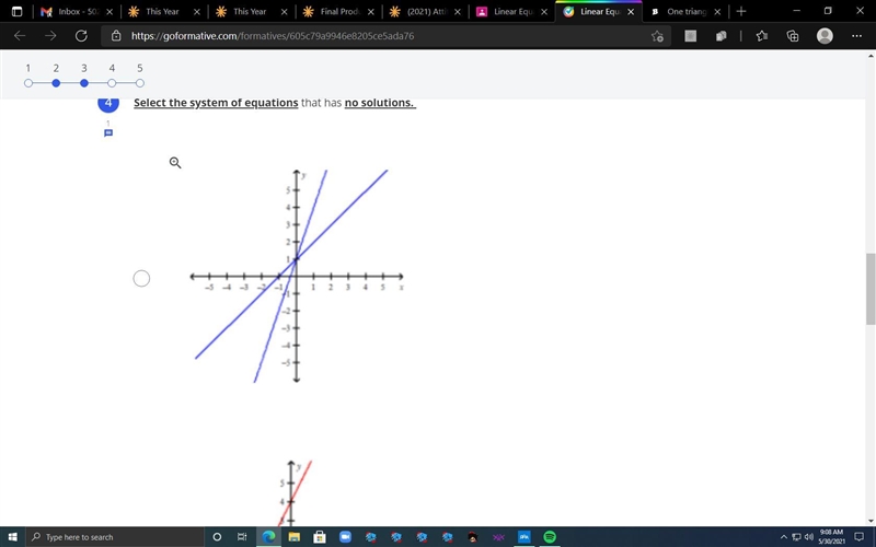 Select the system of equations that has no solutions.-example-1