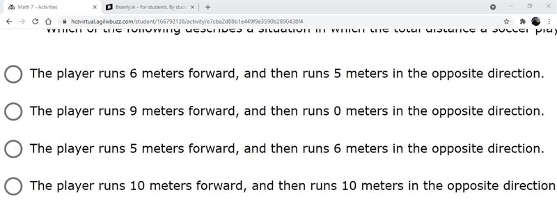 Which of the following describes a situation in which the total distance a soccer-example-1