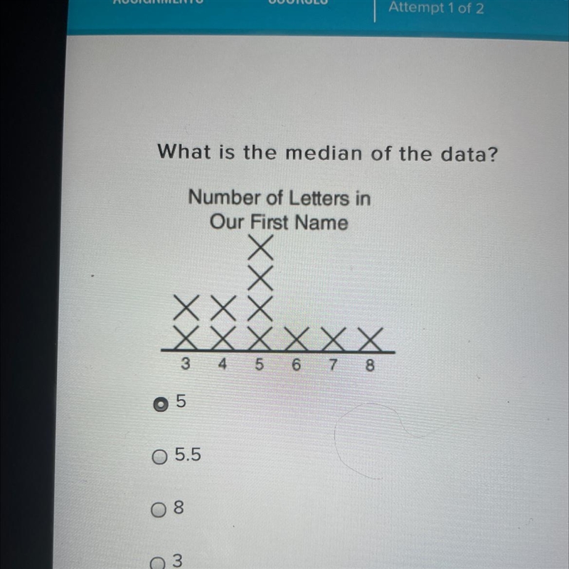 What is the median of the data-example-1