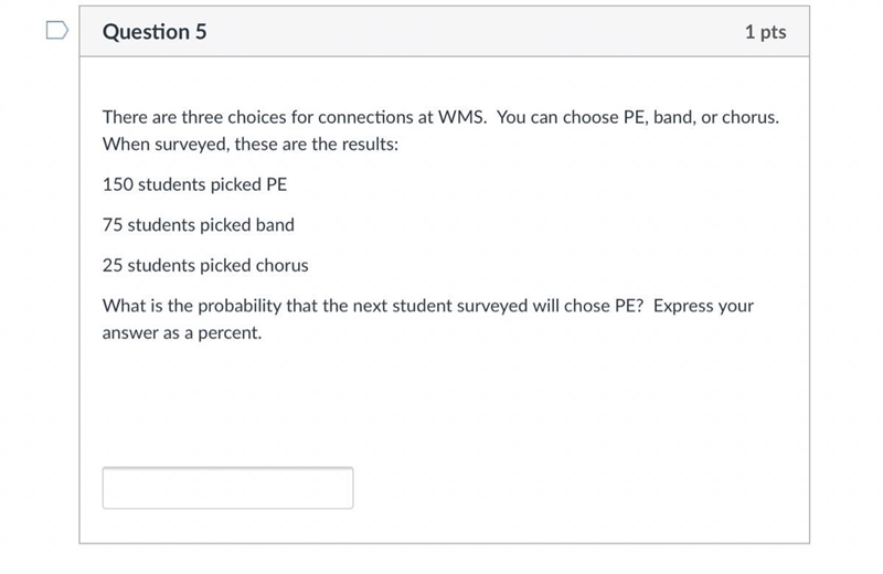 There are three choices for connections at WMS.  You can choose PE, band, or chorus-example-1