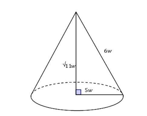 9. A right cone is to be built according to the given measurements. What will the-example-1