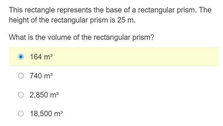 This rectangle represents the base of a rectangular prism. The height of the rectangular-example-1