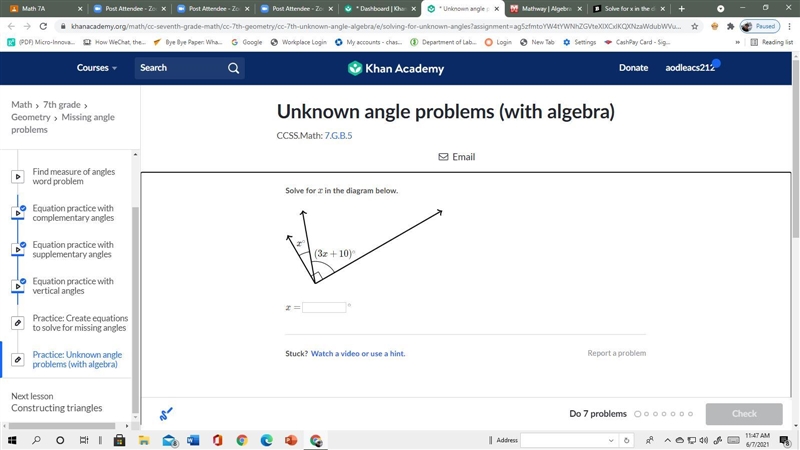 Solve for x in the diagram below-example-1