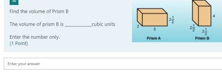 Find the volume of Prism B The volume of prism B is _____________cubic units Enter-example-1