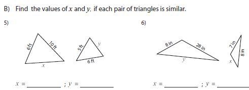 HOW DO YOU FIND THE MISSING SIDE LENGTH ON SIMILAR TRIANGLES!!! PLEASE HELP...-example-1