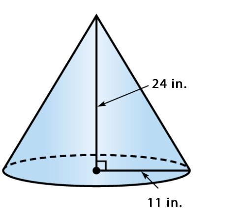 Find the volume of the cone. Round your answer to the nearest tenth if necessary. Use-example-1