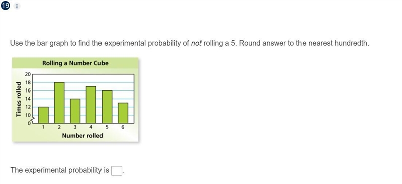 (HELPP PLEASE worth a lot of points)Use the bar graph to find the experimental probability-example-1